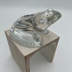 Baccarat French Crystal Frog Figurine Clear glass